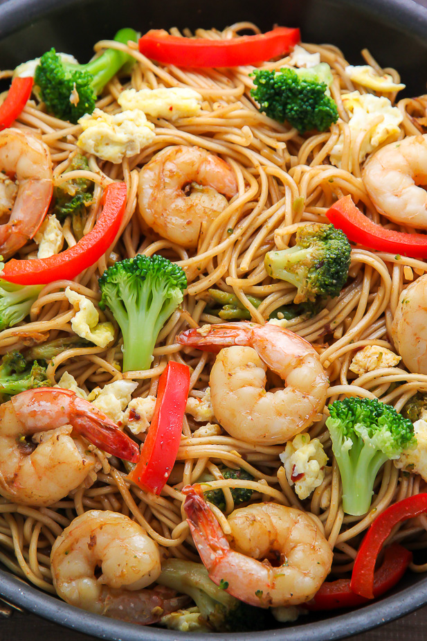 20 Minute Shrimp And Broccoli Lo Mein Baker By Nature