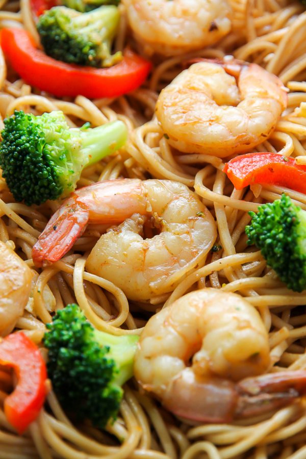 20-Minute Shrimp and Broccoli Lo Mein - Baker by Nature