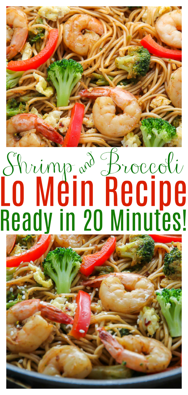 20-Minute Shrimp and Broccoli Lo Mein, because let’s be real, sometimes we just need a quick and tasty, noodle dish. Loaded with juicy shrimp, crunchy broccoli, and so much flavor. The whole family will love it!