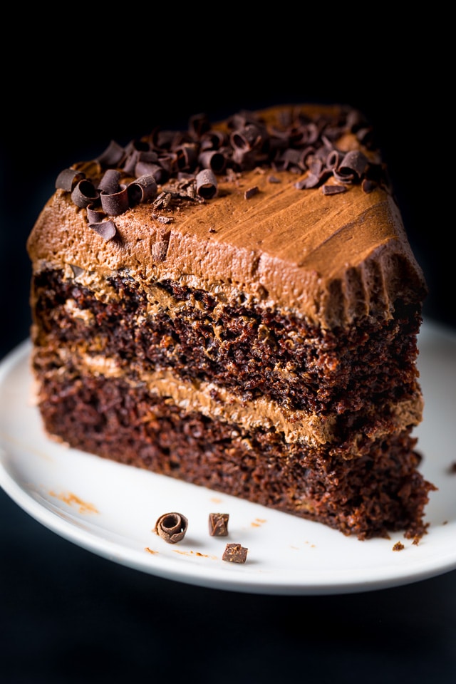 Supremely moist, rich, and decadent Chocolate Ricotta Layer Cake. Dangerously delicious!