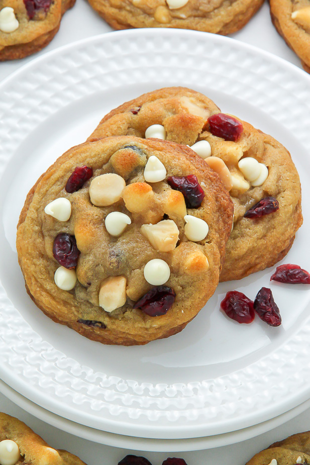 Cranberry White Chocolate Macadamia Nut Cookies - Baker by Nature