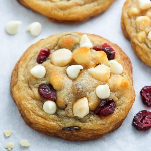 Cranberry White Chocolate Macadamia Nut Cookies - so thick and chewy!