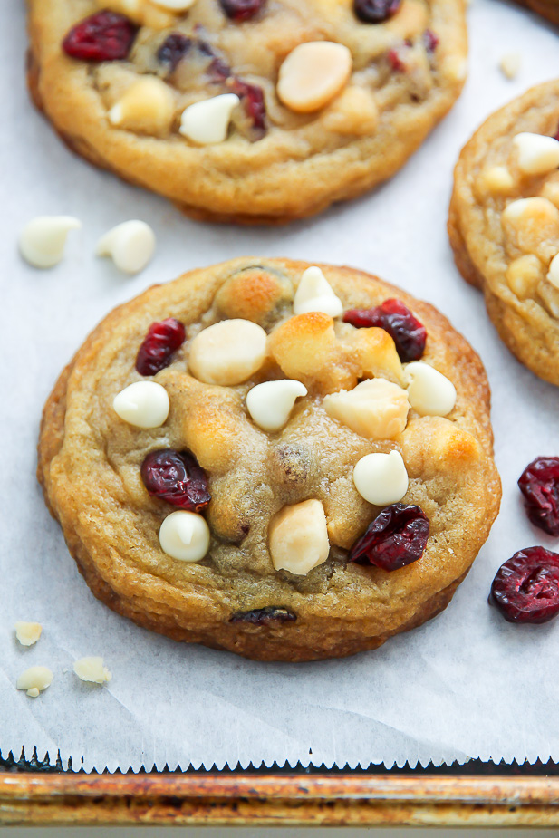 Cranberry White Chocolate Macadamia Nut Cookies - so thick and chewy!