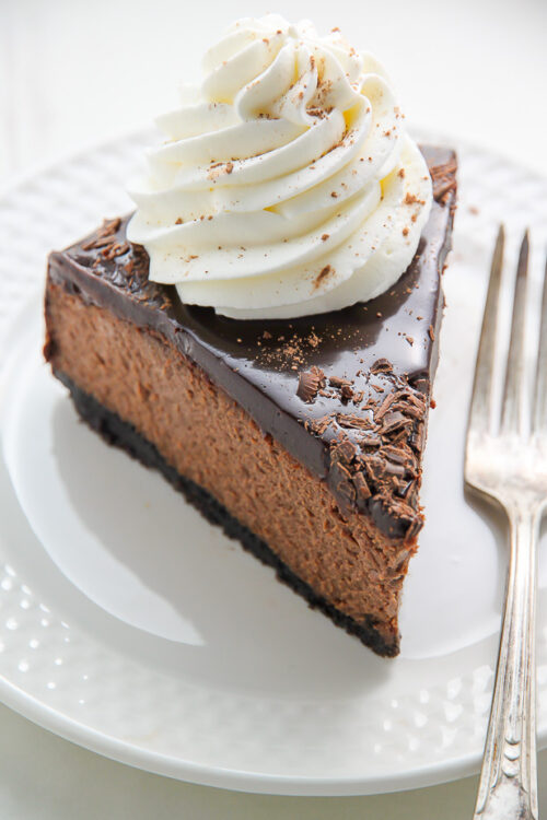 Oreo Crusted Chocolate Cheesecake topped with Chocolate Ganache and spiked with Kahlua... need I say more?!