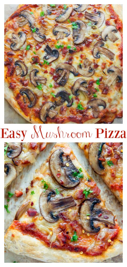 Mushroom Pizza with Pancetta and Onions