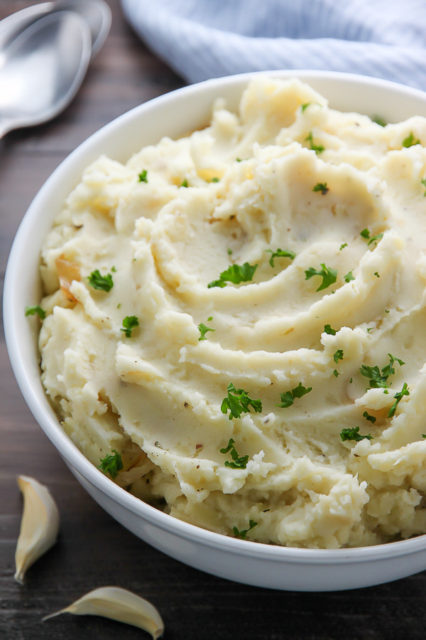 Roasted Garlic and Caramelized Onion Mashed Potatoes Baker by Nature