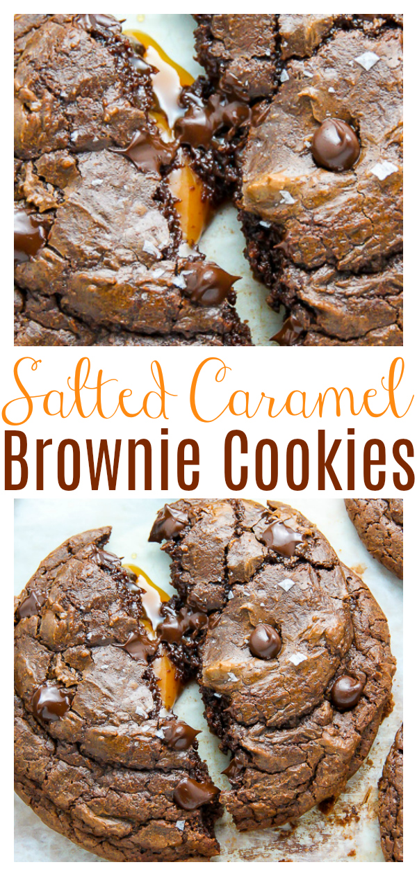 Soft Batch Salted Caramel Chocolate Fudge Cookies - Baker by Nature