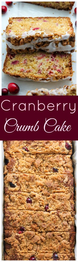 Cranberry Crumb Cake - moist cranberry cake with so many buttery crumbs!