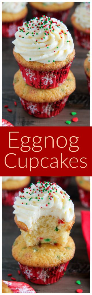Showstopping soft and fluffy eggnog cupcakes are made in just one-bowl! Holiday dessert the easy and delicious way.