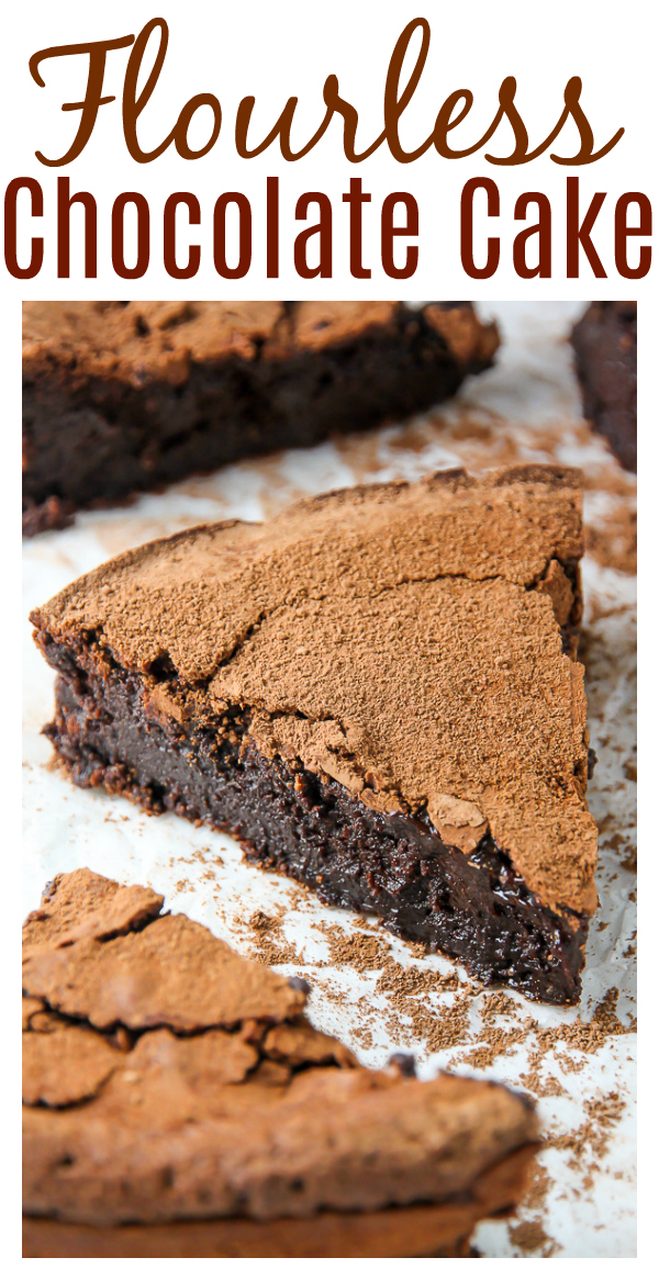 A flourless chocolate cake pretending to be a brownie! Rich, decadent, and so fudgy! A must try for chocolate lovers!