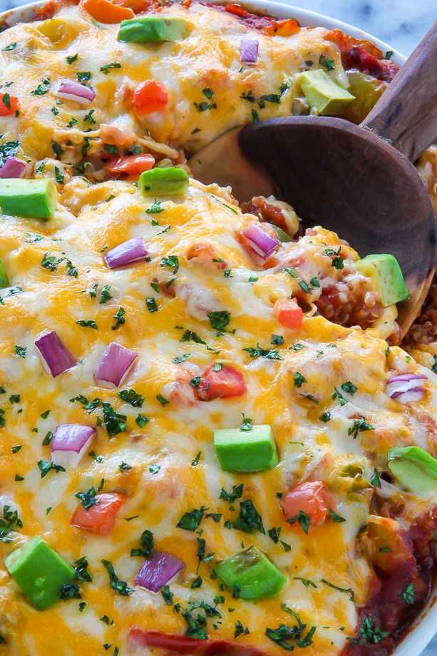 Veggie Fajita Quinoa Casserole