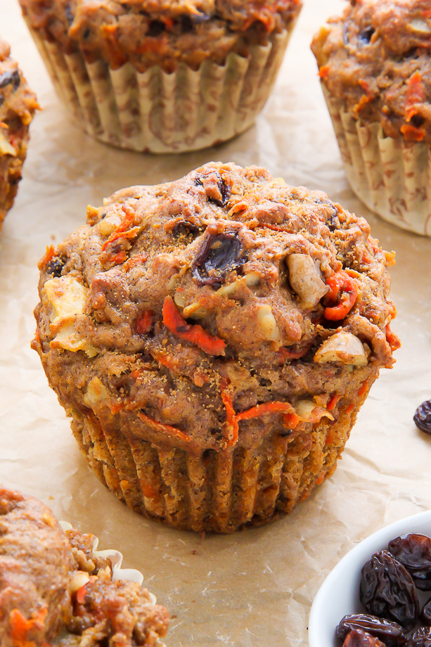 My Favorite Morning Glory Muffins! Hearty, healthy, and so delicious! #vegan Bakerbynature.com