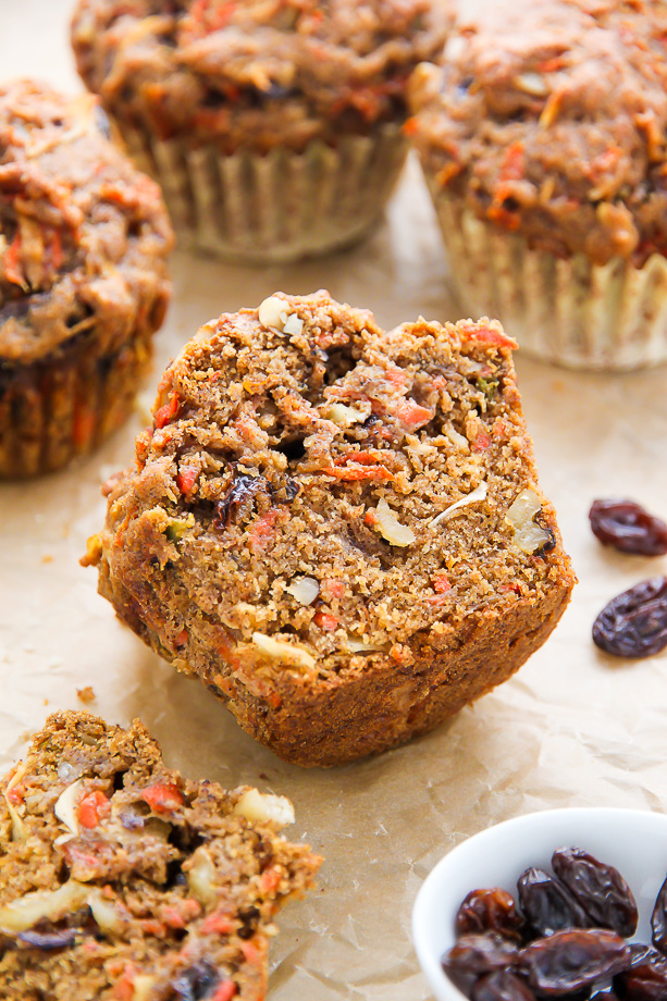 My Favorite Morning Glory Muffins! Hearty, healthy, and so delicious! #vegan Bakerbynature.com