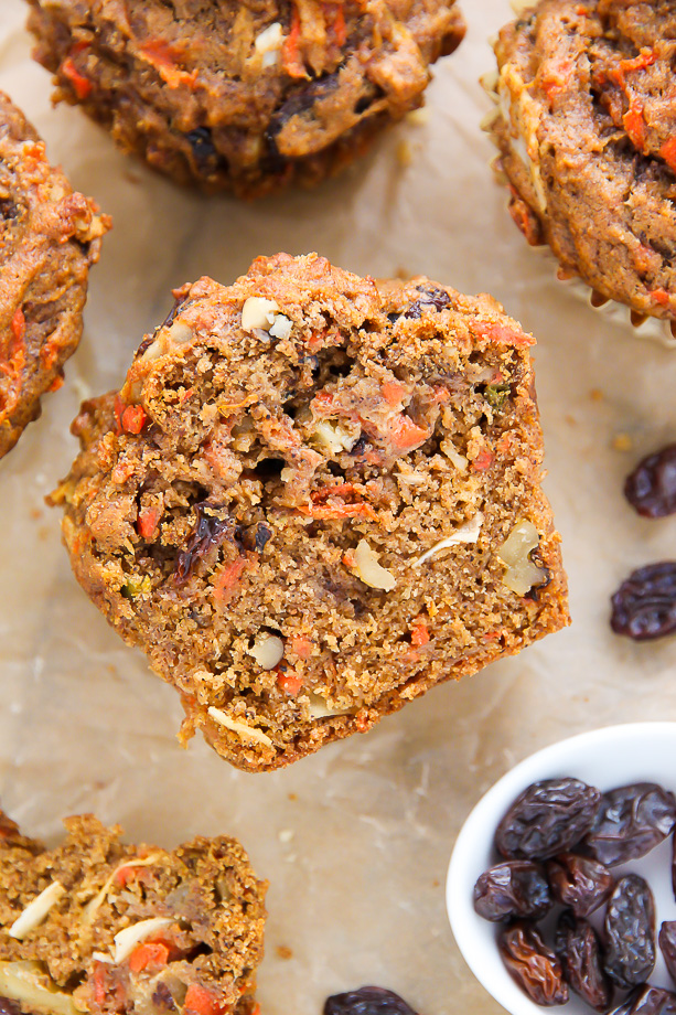 My Favorite Morning Glory Muffins! Hearty, healthy, and so delicious! #vegan Bakerbynature.com