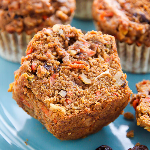 My Favorite Morning Glory Muffins! Hearty, healthy, and so delicious! #vegan Bakerbynature.com