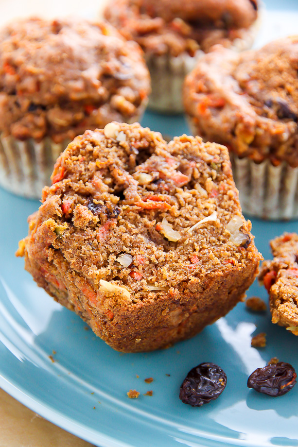 My Favorite Morning Glory Muffins! Hearty, healthy, and so delicious! #vegan Bakerbynature.com