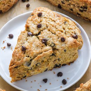 Don't let the whole wheat fool you - these chocolate chip scones are supremely moist, flavorful, and crunchy in all the right places.