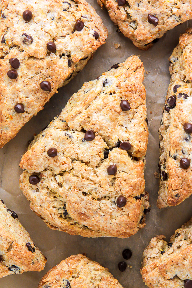 Don't let the whole wheat fool you - these chocolate chip scones are supremely moist, flavorful, and crunchy in all the right places.