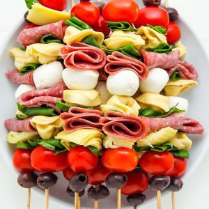 Antipasto skewers = easiest appetizer EVER.