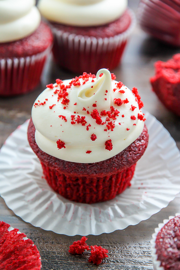 one red velvet cupcake