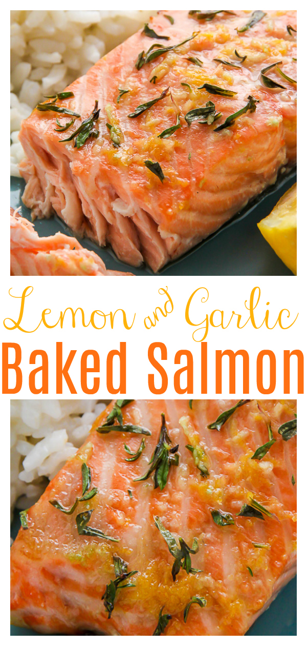 Healthy, hearty, and loaded with flavor, this simple Lemon, Garlic, and Thyme Baked Salmon is lip smackin' good. An easy seafood recipe the whole family will love!