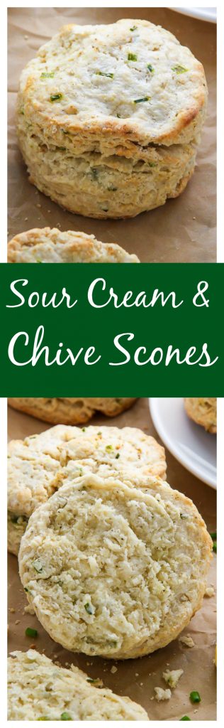 Fluffy and flavorful sour cream and chive scones! A great choice for breakfast, brunch, or dinner.