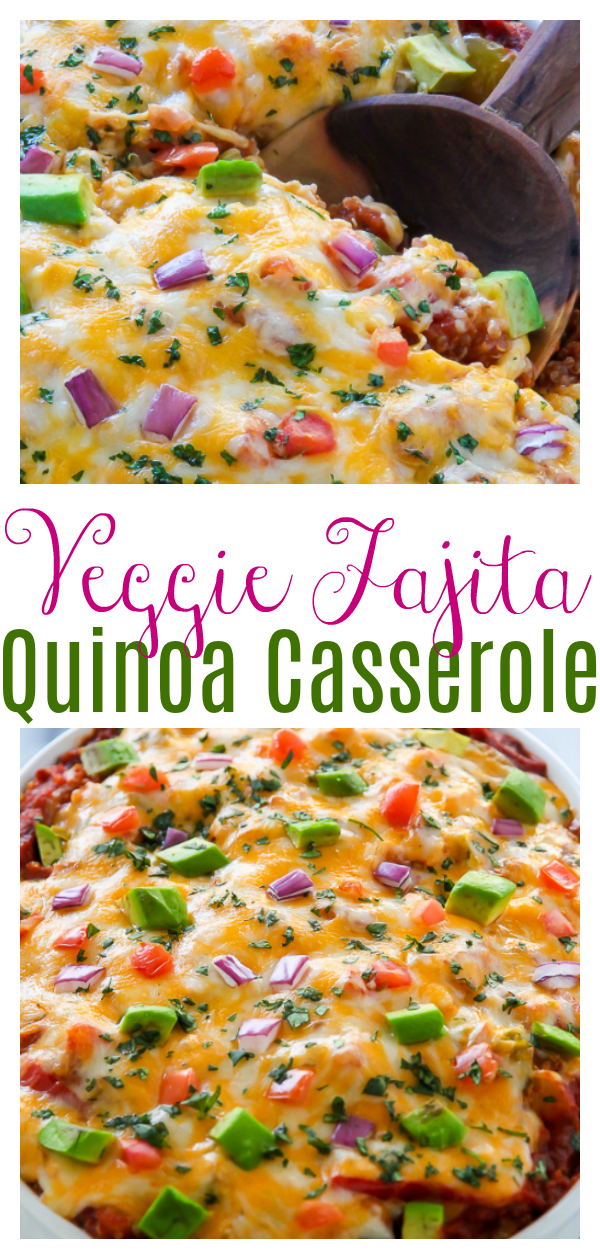 Veggie Fajita Quinoa Casserole - Baker by Nature