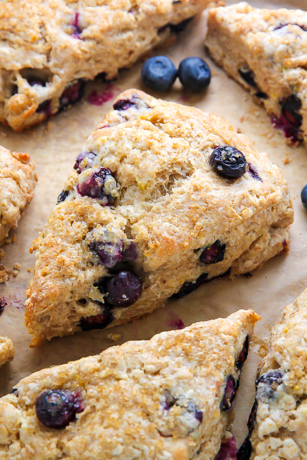 Greek Yogurt Lemon Blueberry Scones - Baker by Nature