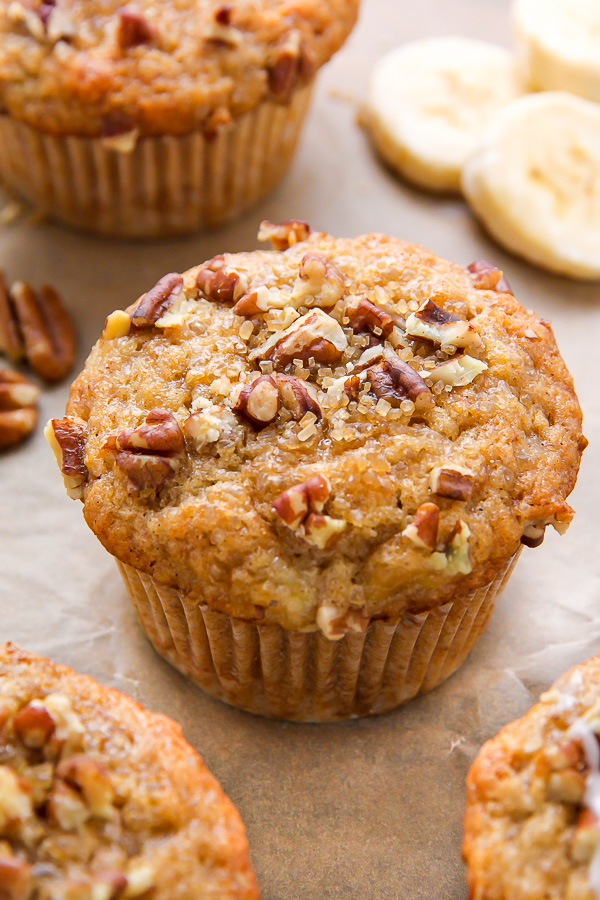 There's nothing like biting into a fresh-baked maple pecan banana muffin! Easy, simple, homemade goodness in less than 30 minutes.