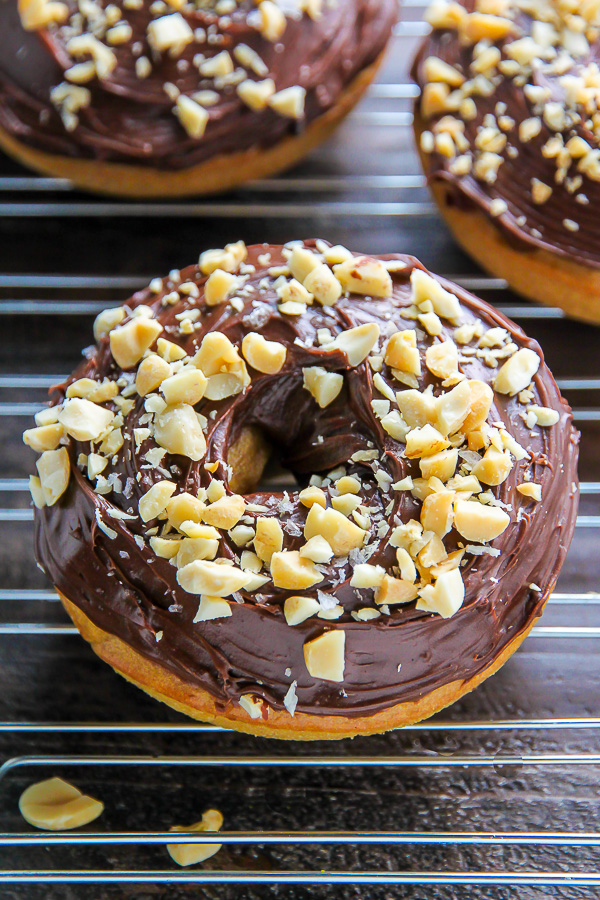 Each bite of these chocolate glazed peanut butter donuts is pure nirvana. Ready in just 20 minutes!!!