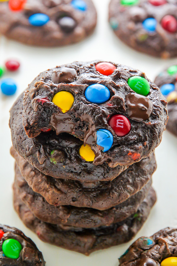 Chocolate M&M Cookies - Oh Sweet Basil