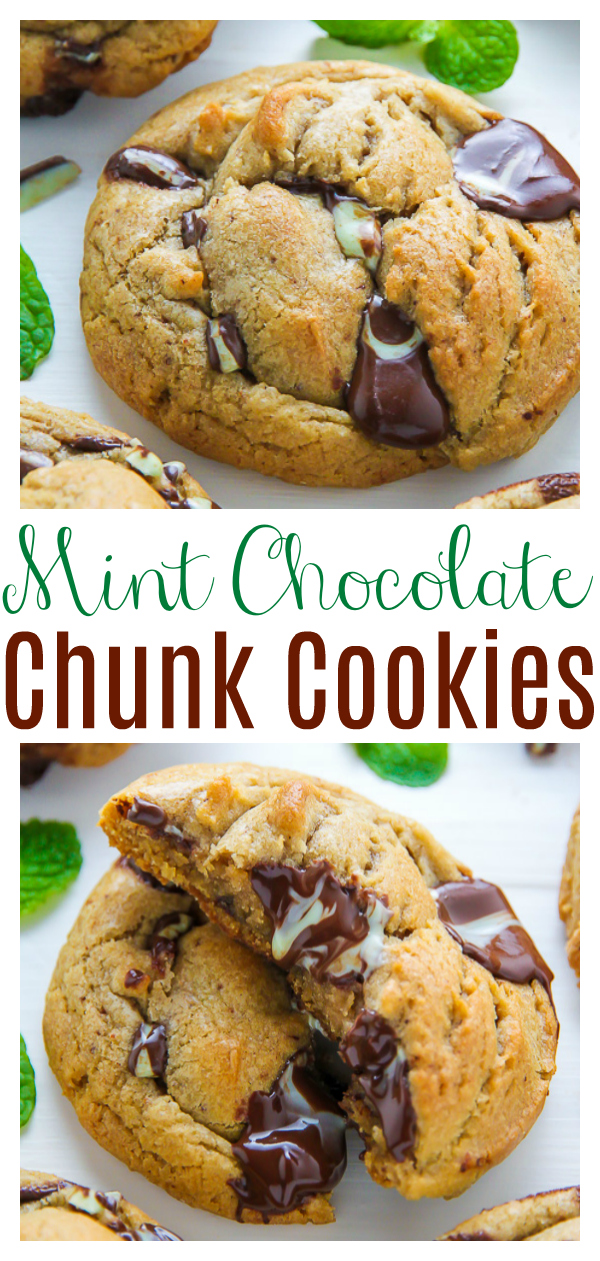 If you adore the perky combination of mint and chocolate, these thick and chewy mint chocolate chunk cookies are for you! The cookies are thick, chewy, and gooey! Peppermint extract and Andes Mints add tons of mint chocolate flavor!