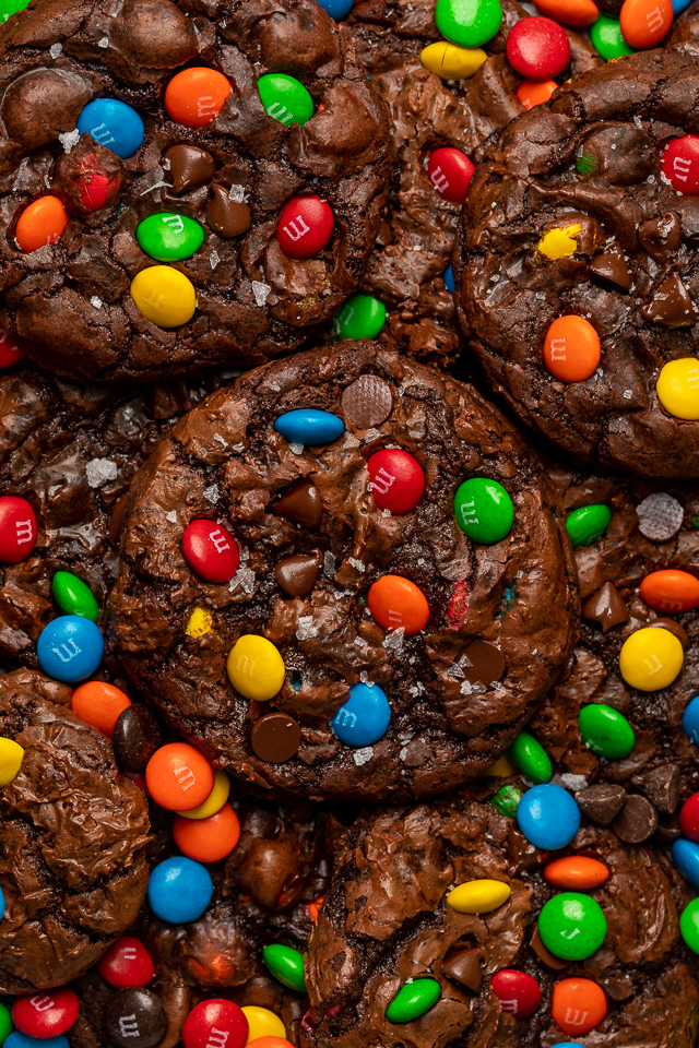 Soft Batch Chocolate M&M Cookies 