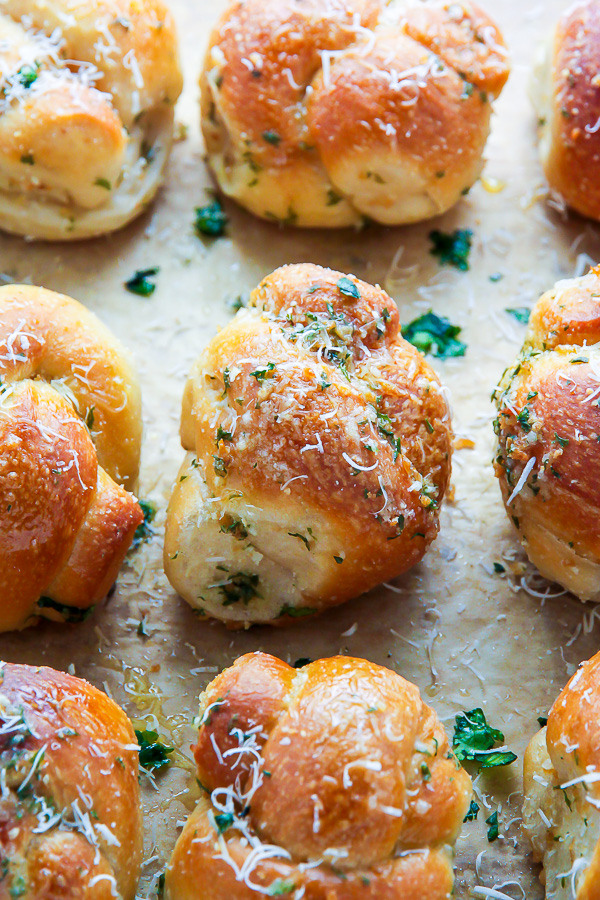 Chewy and delicious Homemade Garlic Knots! It doesn't get more delicious than this!