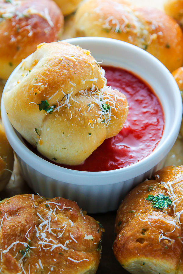 Chewy and delicious Homemade Garlic Knots! It doesn't get more delicious than this!