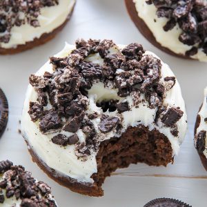 Oreo Cookies and Cream Donuts are baked, not fried, and ready in just 20 minutes!