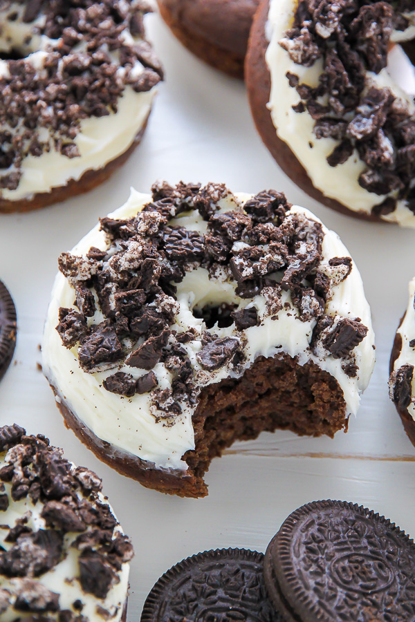 Oreo Cookies and Cream Donuts are baked, not fried, and ready in just 20 minutes!