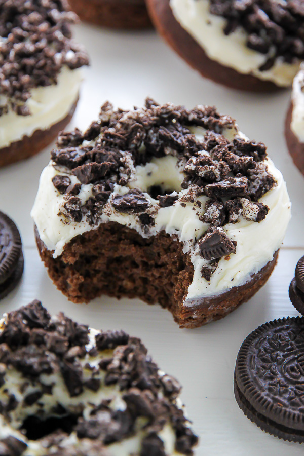 Oreo Cookies and Cream Donuts are baked, not fried, and ready in just 20 minutes! 