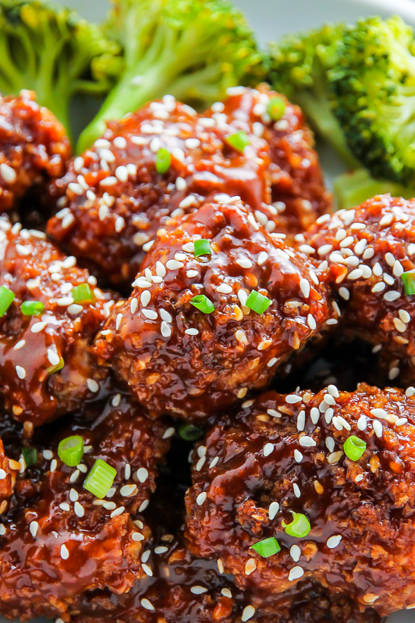 Crispy, saucy, and supremely flavorful Sesame chicken! Oven baked and ready in less than an hour.