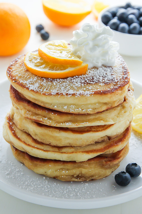 Lemon Ricotta Pancakes - Baker by Nature