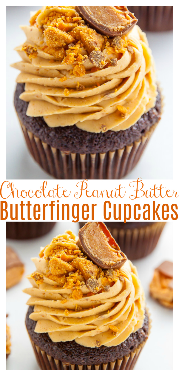 Butterfinger Chocolate Cupcakes Baker By Nature