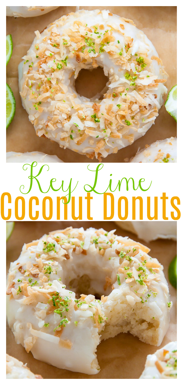 Fluffy and flavorful Key Lime Coconut Donuts are baked, not fried, and ready in less than 30 minutes!