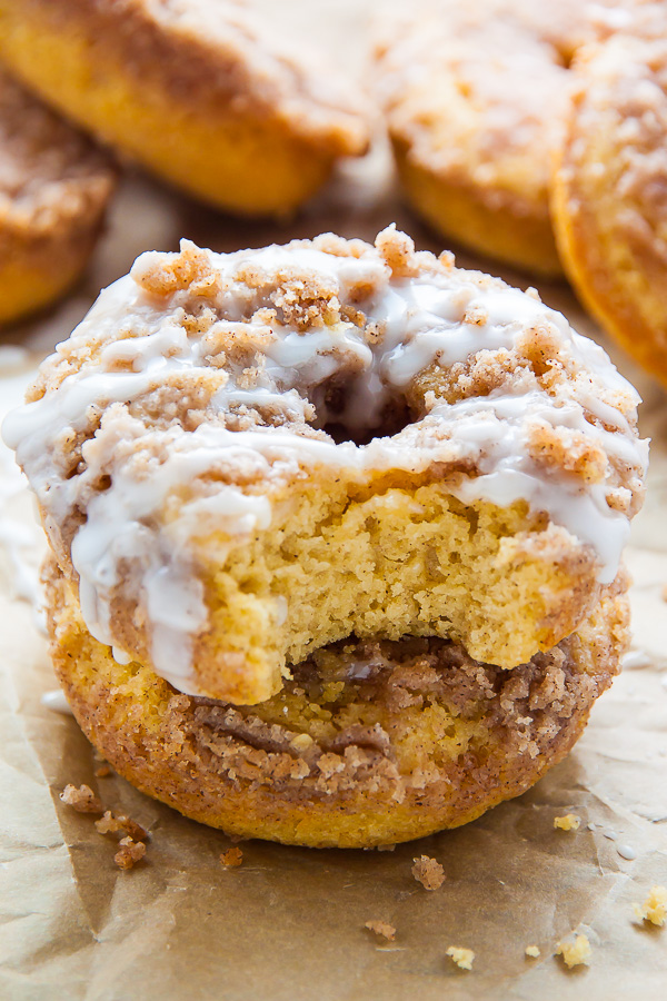 Baked, not fried, these Coffee Cake Donuts are ready in less than 30 minutes! The Vanilla Glaze makes them irresistible!