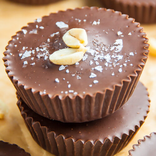 Homemade Peanut Butter Cups made with just 5 HEALTHY ingredients! This recipe is foolproof.