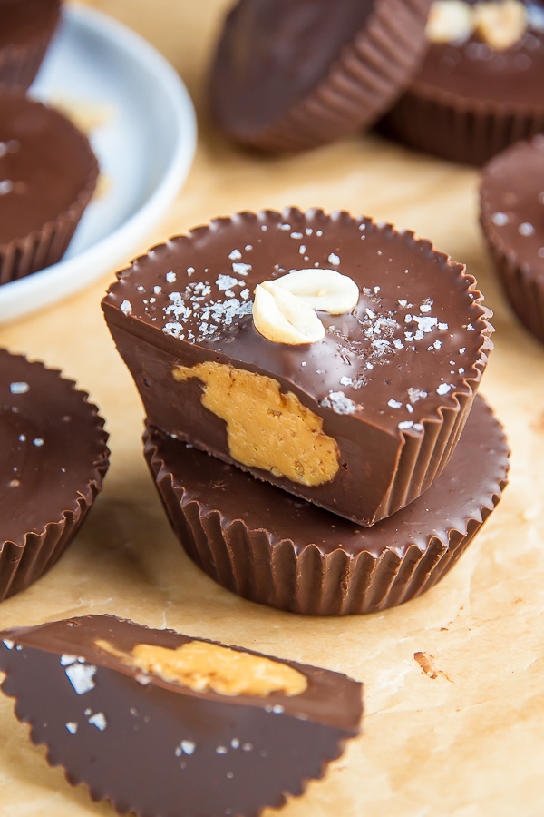 Homemade Peanut Butter Cups made with just 5 HEALTHY ingredients! This recipe is foolproof.