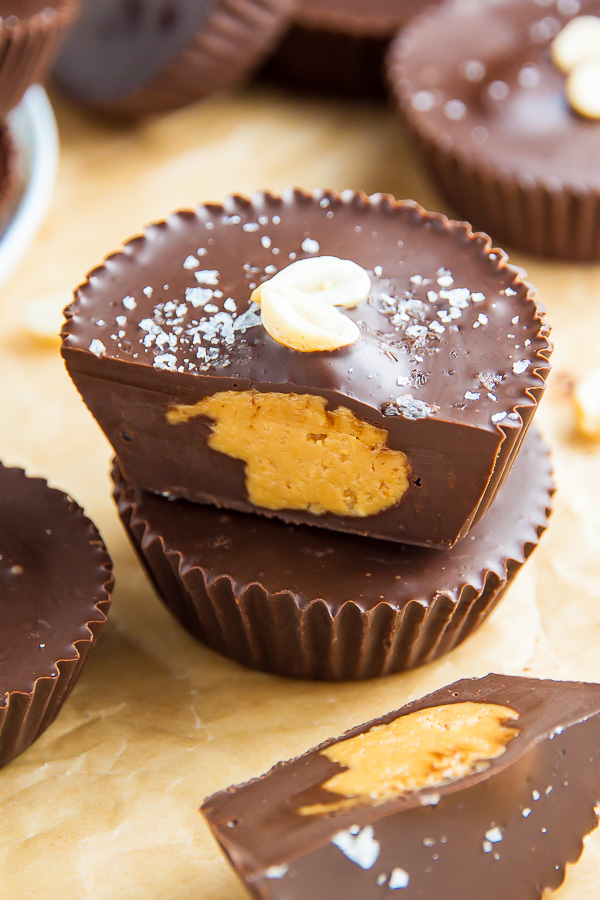 Homemade Peanut Butter Cups made with just 5 HEALTHY ingredients! This recipe is foolproof.