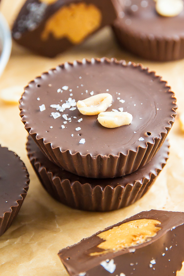 Homemade Peanut Butter Cups made with just 5 HEALTHY ingredients! This recipe is foolproof.