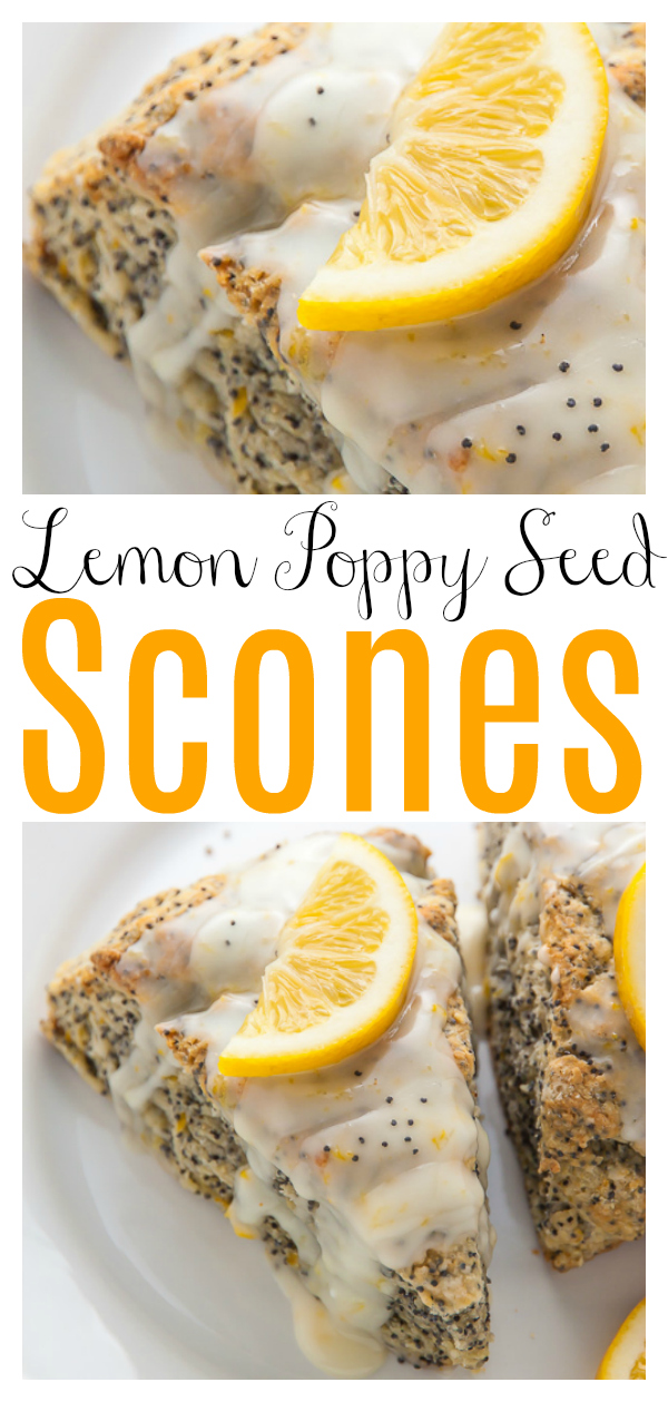 Classic and crumbly Meyer Lemon Poppy Seed Scones. The sunshine sweet lemon glaze makes them irresistible!