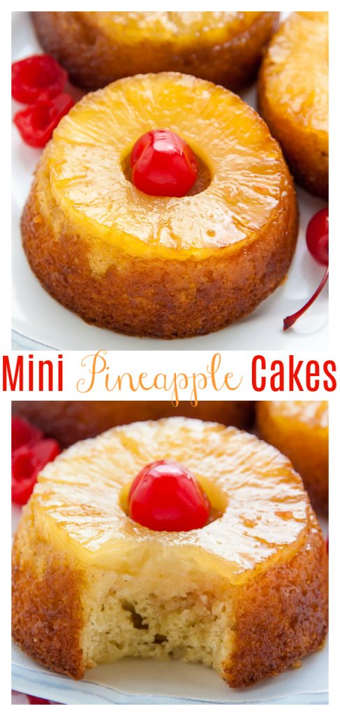 Mini Pineapple Upside Down Cakes - One Little Project