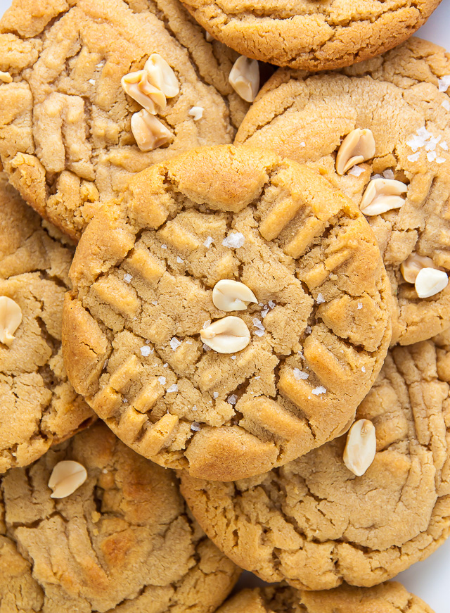 Thick and chewy Peanut Butter Cookies! This recipe is truly perfect. 